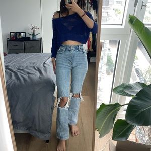 Abercrombie 90s Straight Ultra High Rise Jeans in a Light Wash